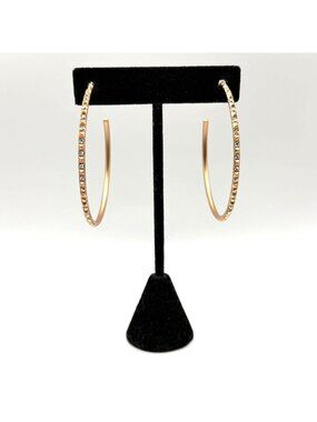 Kendra Scott Veronica Hoop Earrings Rose Gold Crystal Accents